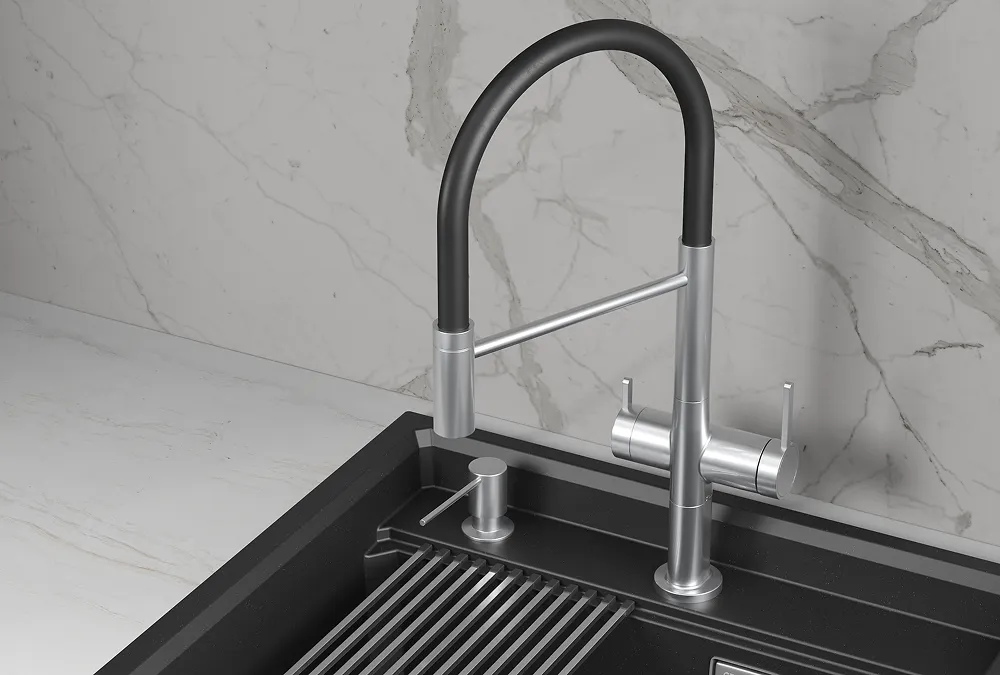 KS-8277, НЕРЖ, СМЕСИТЕЛЬ КУХОННЫЙ KITCHEN SPACE