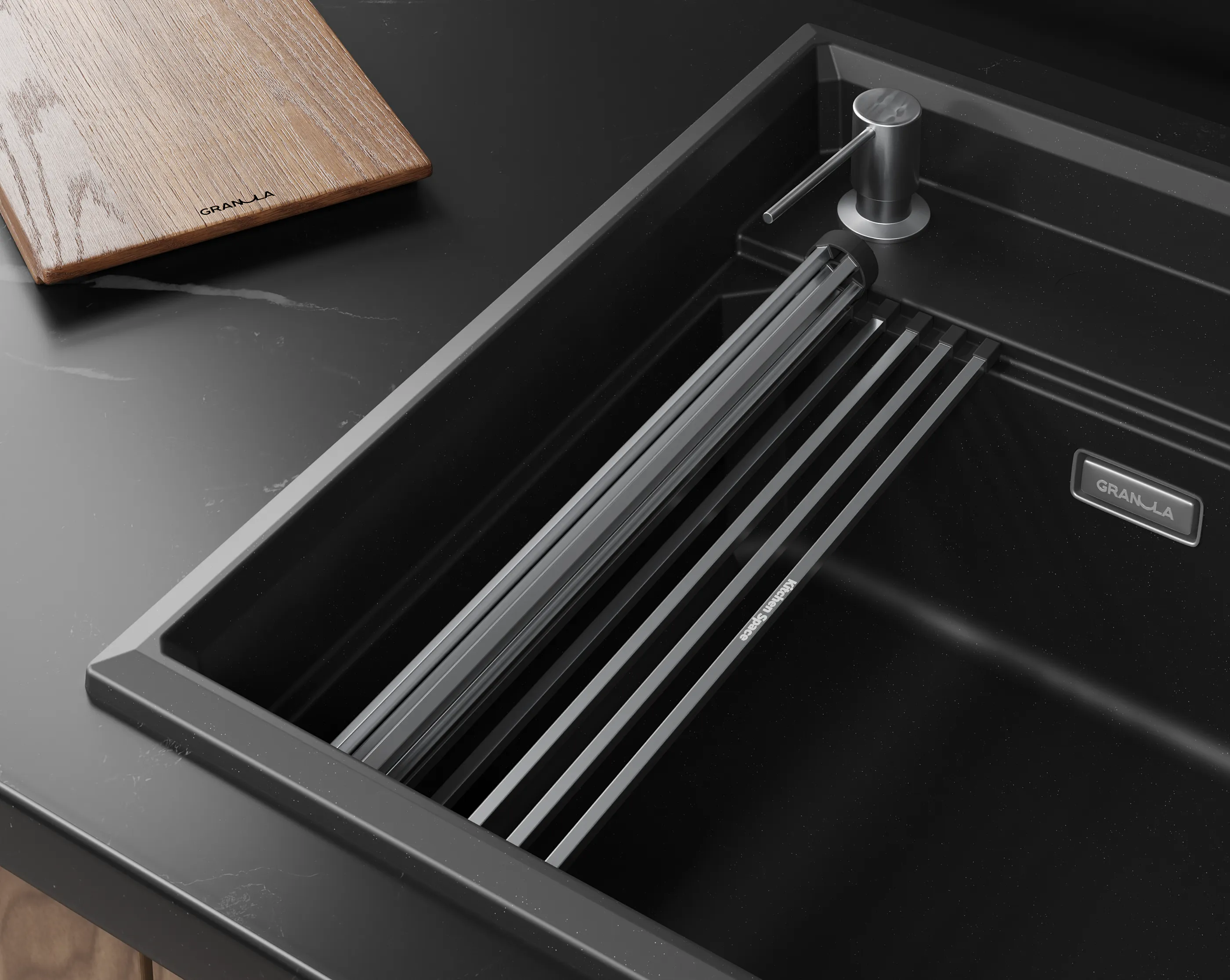 Мойка для кухни Granula Kitchen Space Rinzer 5807R шварц, 58х52 см, прямоугольная