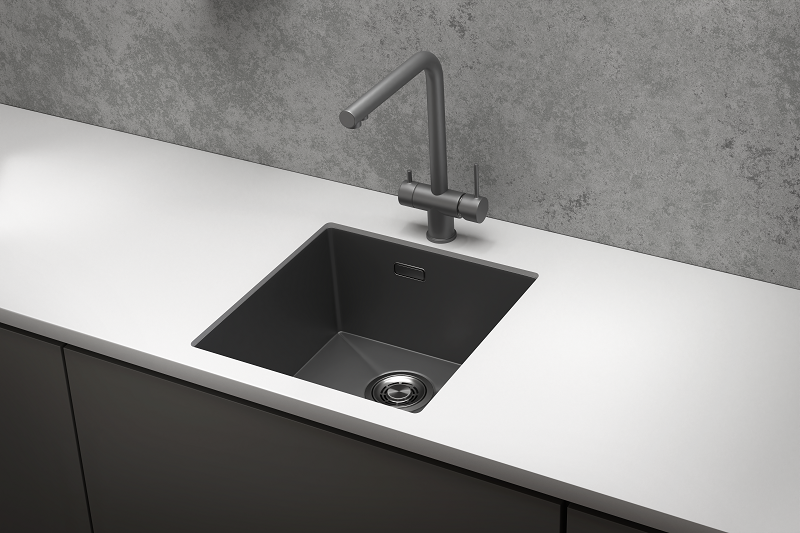 4445U, ГРАФИТ МАТОВЫЙ, стальная кухонная мойка